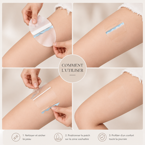 Patchs anti-frottement transparents pour les cuisses